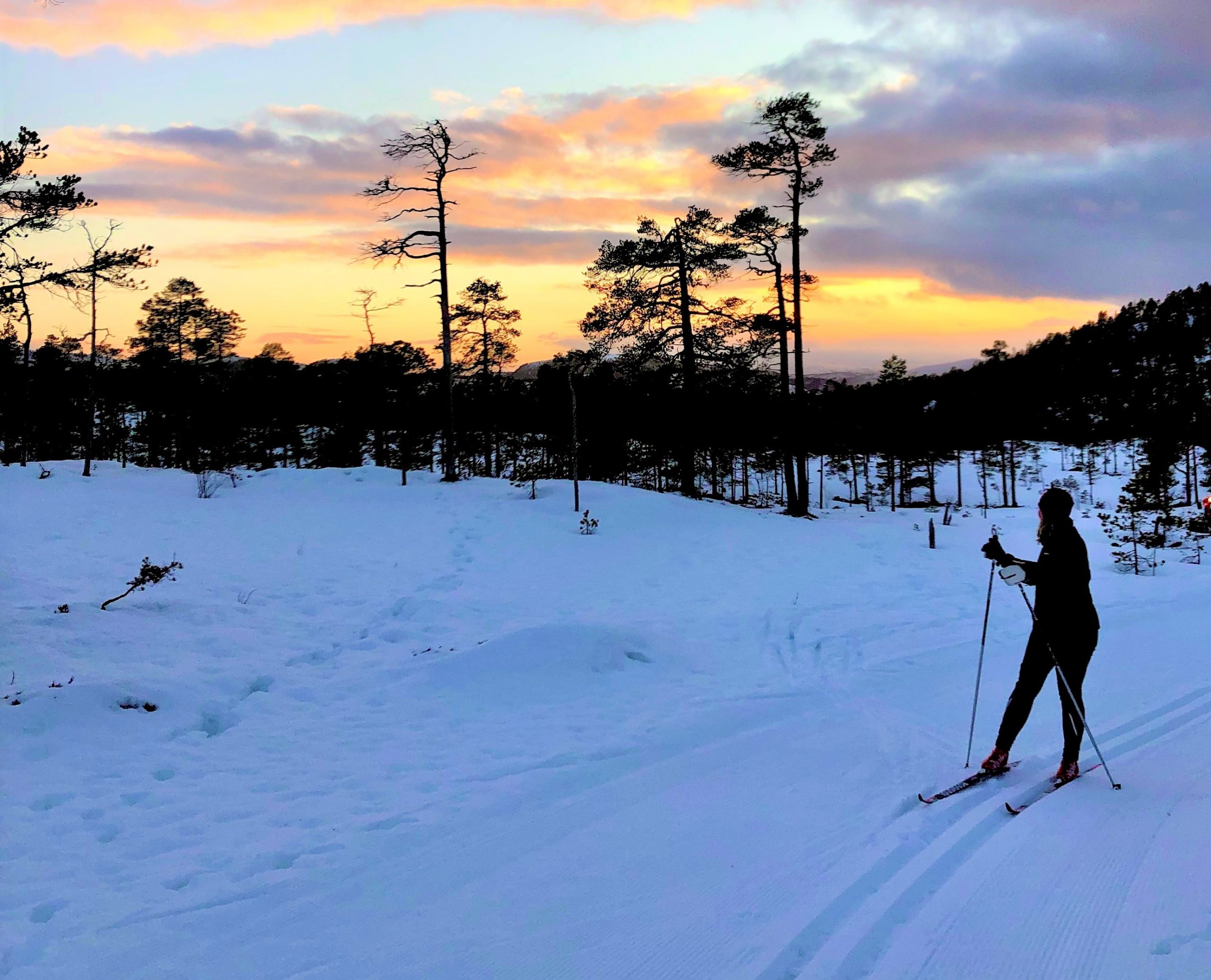 Ski og vinterlys i Namdalen, Trøndelag. Foto: Bente Snilldal